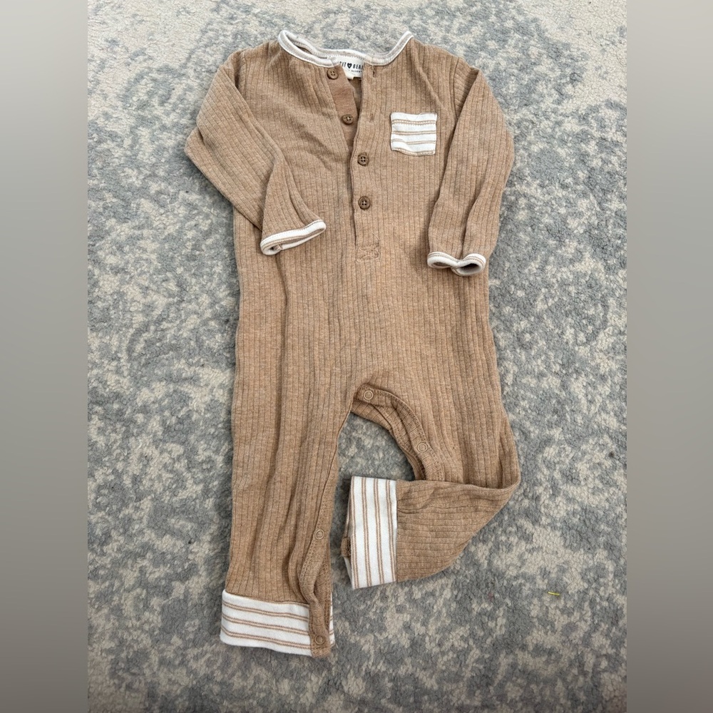 Adorable Brown Striped Kids Footie